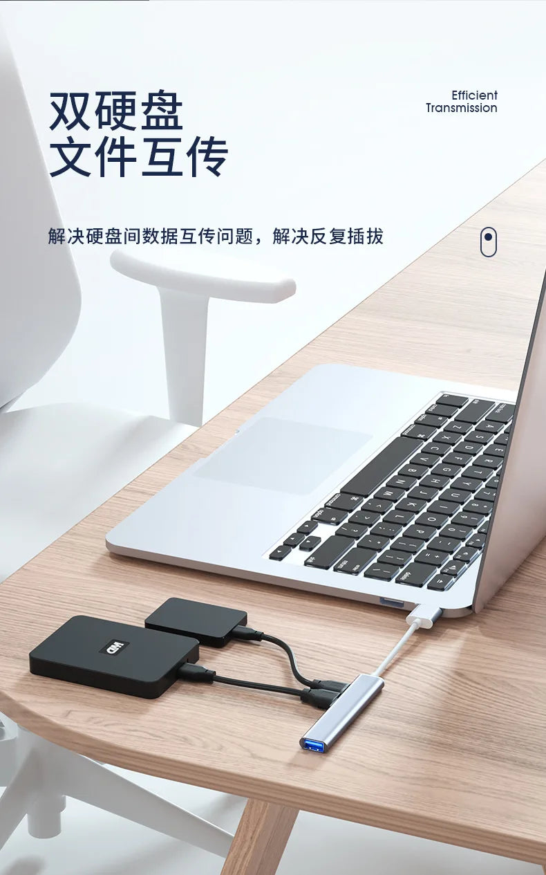 USB C HUB 3.0 Type C Extender 4 Port Splitter Adapter OTG Docking Station
