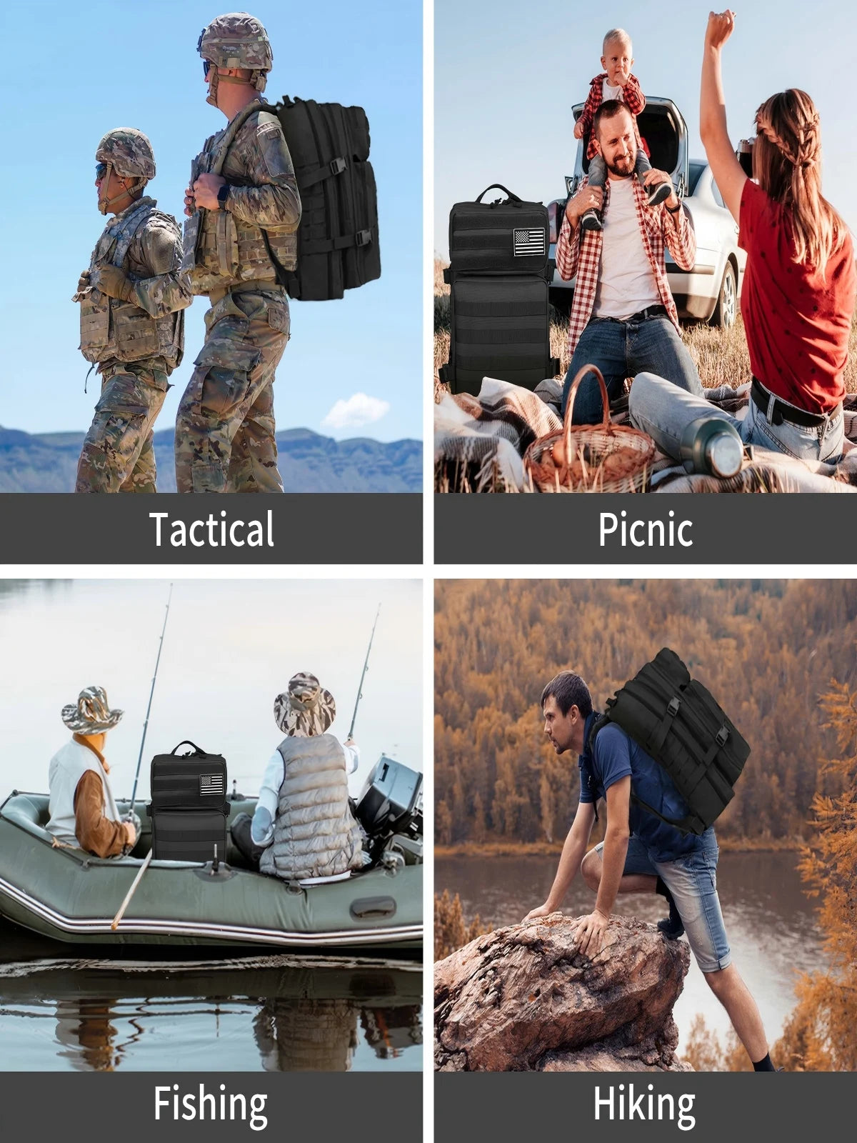 🎒 Mochila Táctica de Viaje y Senderismo 50L/32L 🏕️🌍