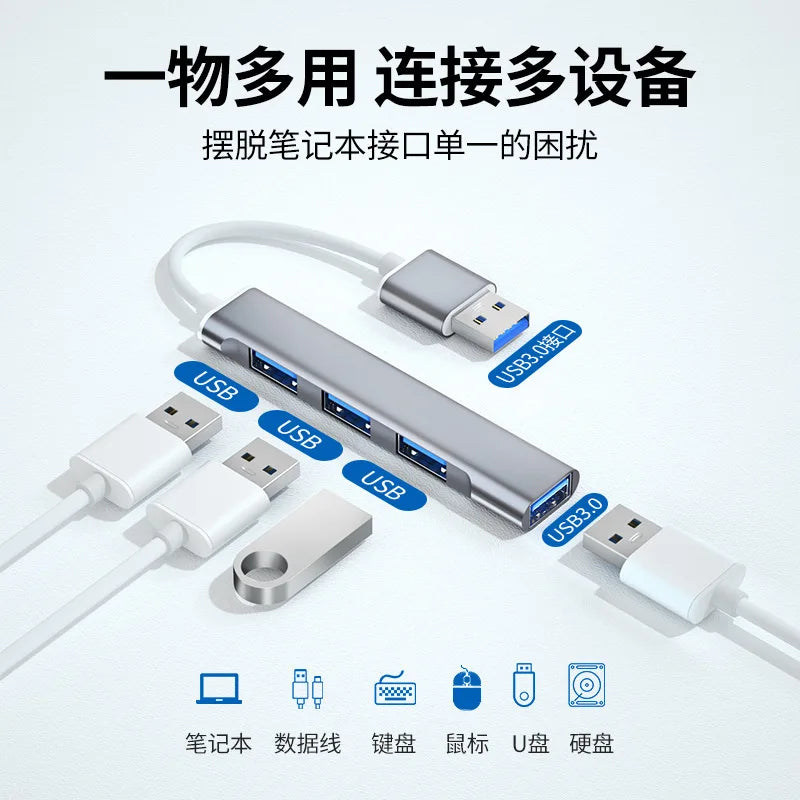 USB C HUB 3.0 Type C Extender 4 Port Splitter Adapter OTG Docking Station
