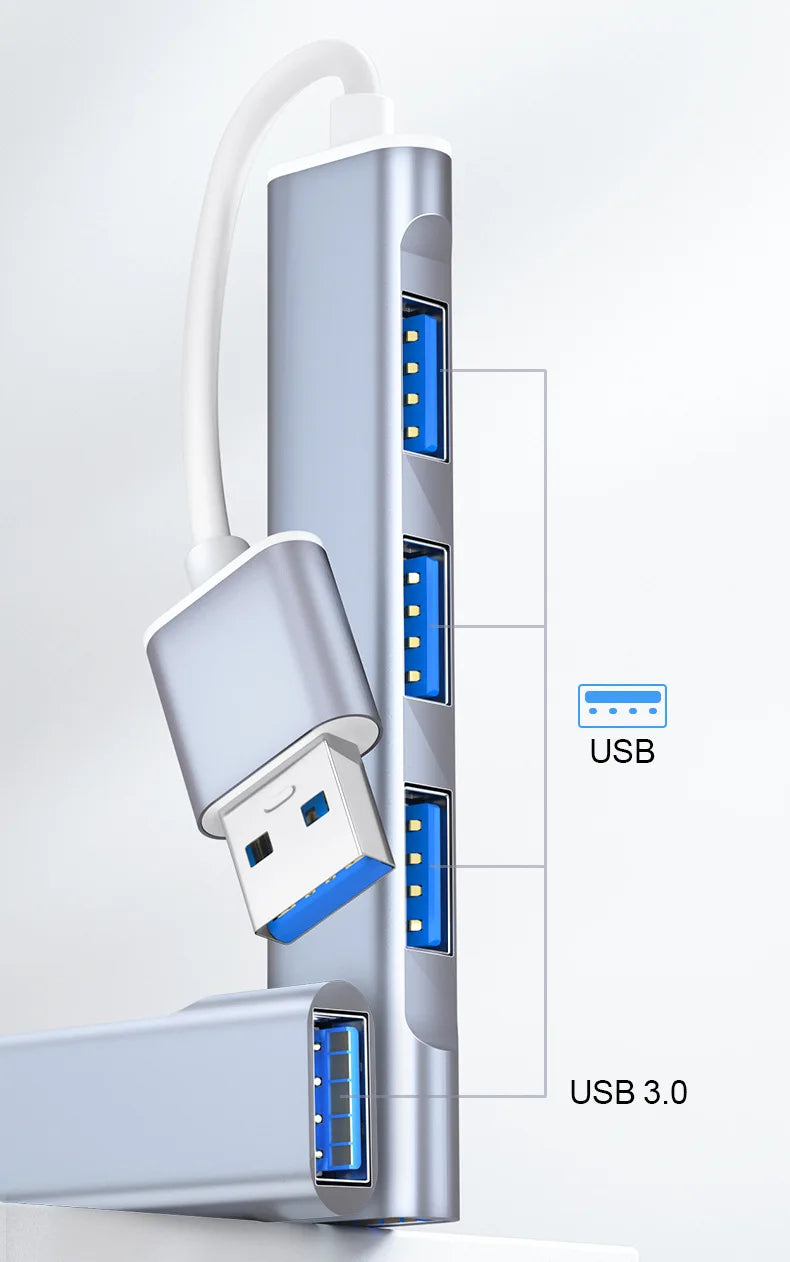 USB C HUB 3.0 Type C Extender 4 Port Splitter Adapter OTG Docking Station
