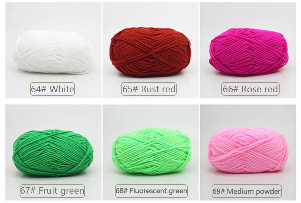 50g Soft Wool Milk Cotton Yarn Crochet Anti-Pilling Hand Knitting Thread For Cardigan Scarf Hat Baby Sweater Doll Supplies