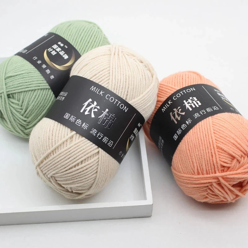 50g Soft Wool Milk Cotton Yarn Crochet Anti-Pilling Hand Knitting Thread For Cardigan Scarf Hat Baby Sweater Doll Supplies