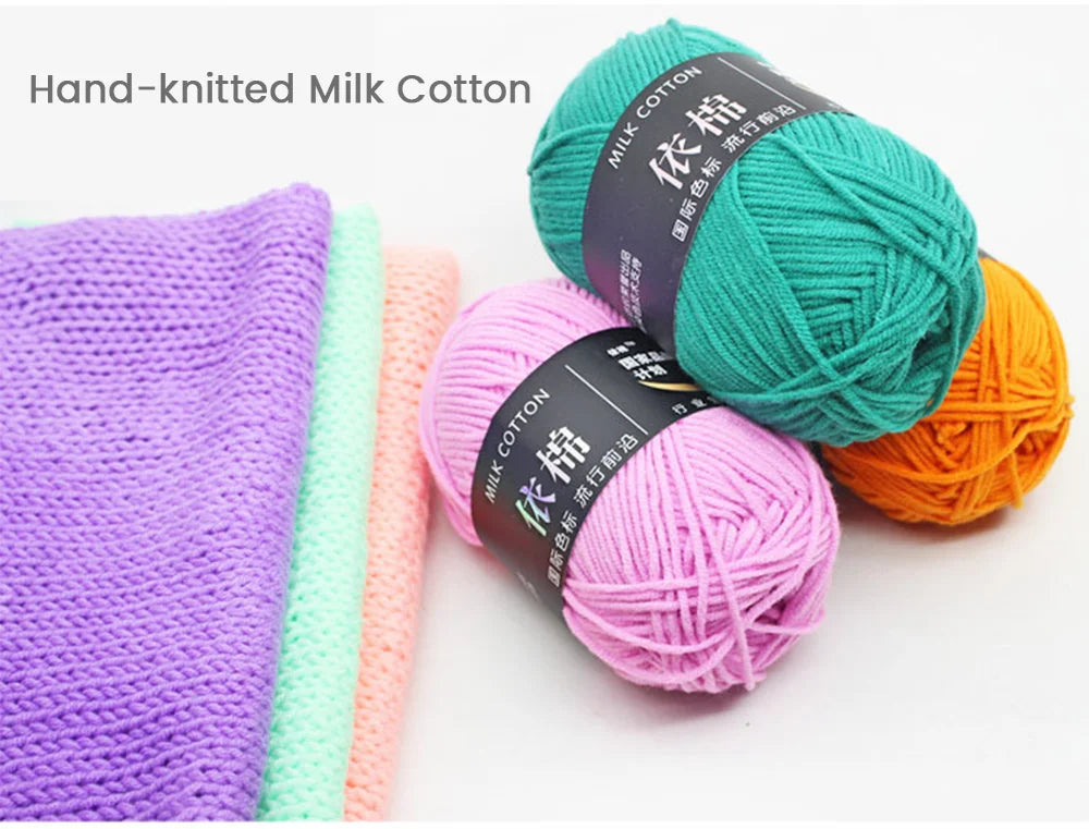 50g Soft Wool Milk Cotton Yarn Crochet Anti-Pilling Hand Knitting Thread For Cardigan Scarf Hat Baby Sweater Doll Supplies