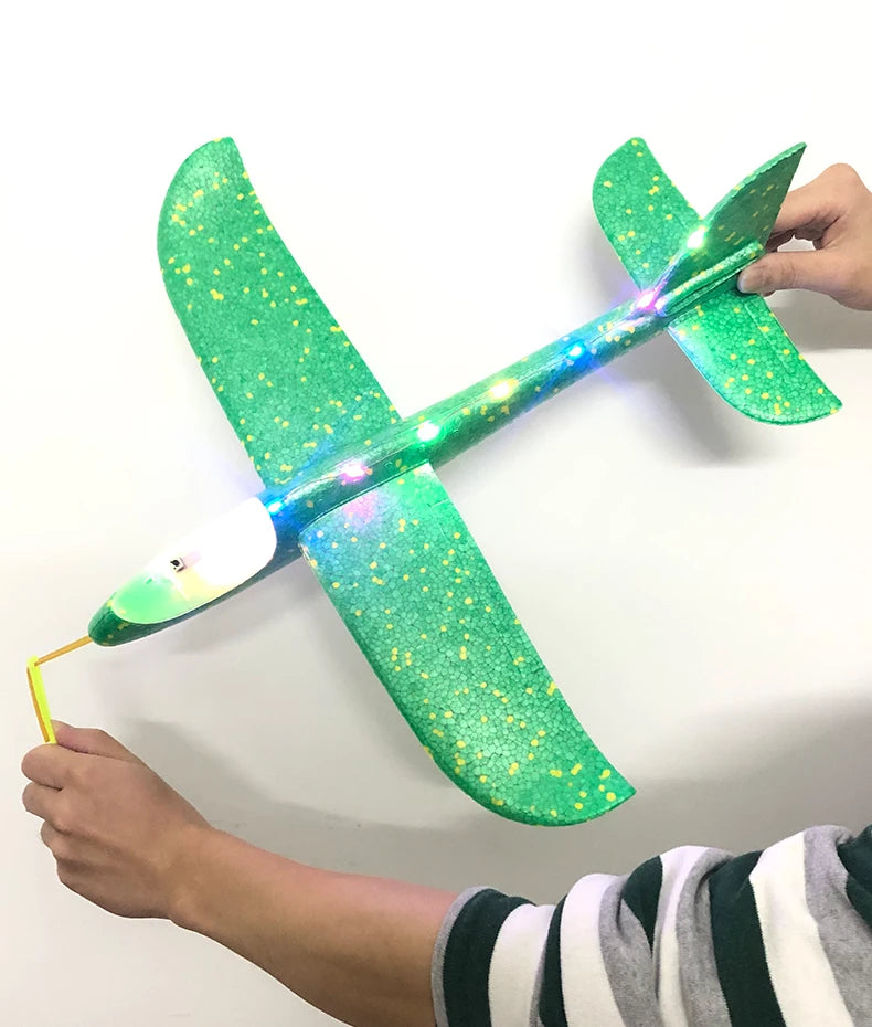 33/50CM Big Flash Glider Foam Plane Hand Throw Light Inertial AirPlane Outdoor Launch Fun of Kids Toys for Children Boys Gift