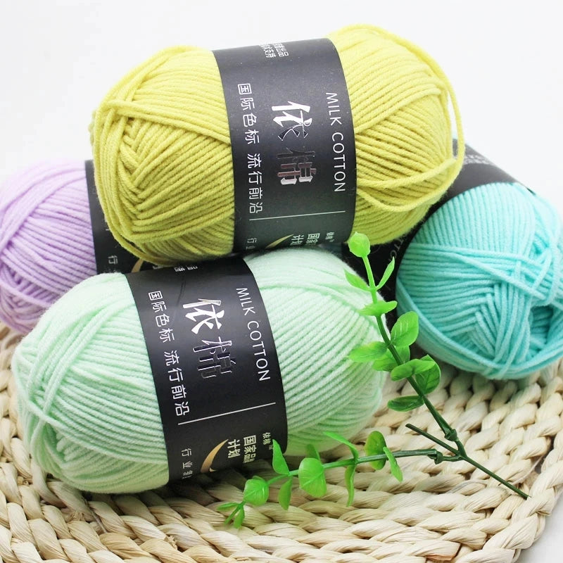 50g Soft Wool Milk Cotton Yarn Crochet Anti-Pilling Hand Knitting Thread For Cardigan Scarf Hat Baby Sweater Doll Supplies