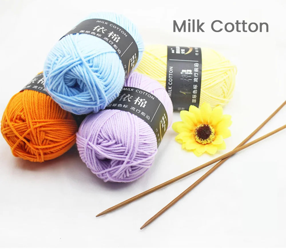 50g Soft Wool Milk Cotton Yarn Crochet Anti-Pilling Hand Knitting Thread For Cardigan Scarf Hat Baby Sweater Doll Supplies