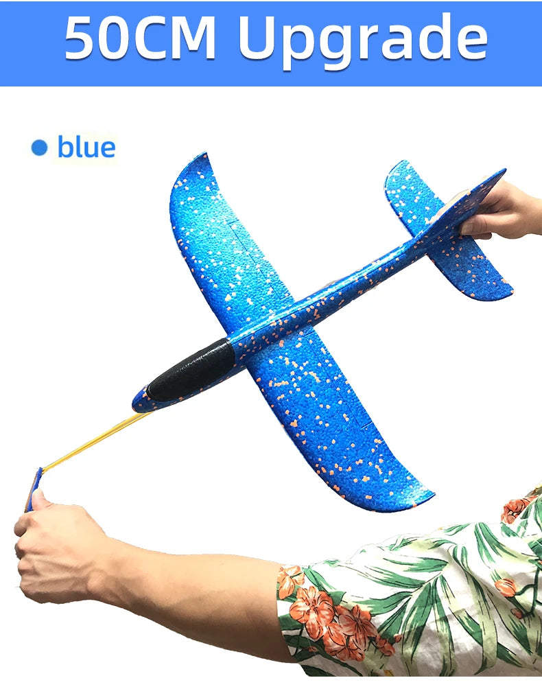 33/50CM Big Flash Glider Foam Plane Hand Throw Light Inertial AirPlane Outdoor Launch Fun of Kids Toys for Children Boys Gift