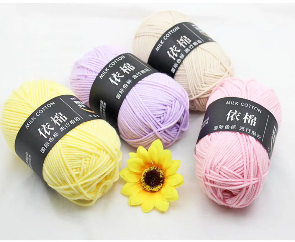 50g Soft Wool Milk Cotton Yarn Crochet Anti-Pilling Hand Knitting Thread For Cardigan Scarf Hat Baby Sweater Doll Supplies