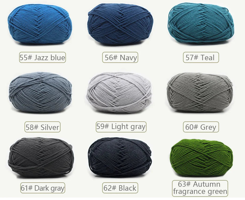 50g Soft Wool Milk Cotton Yarn Crochet Anti-Pilling Hand Knitting Thread For Cardigan Scarf Hat Baby Sweater Doll Supplies