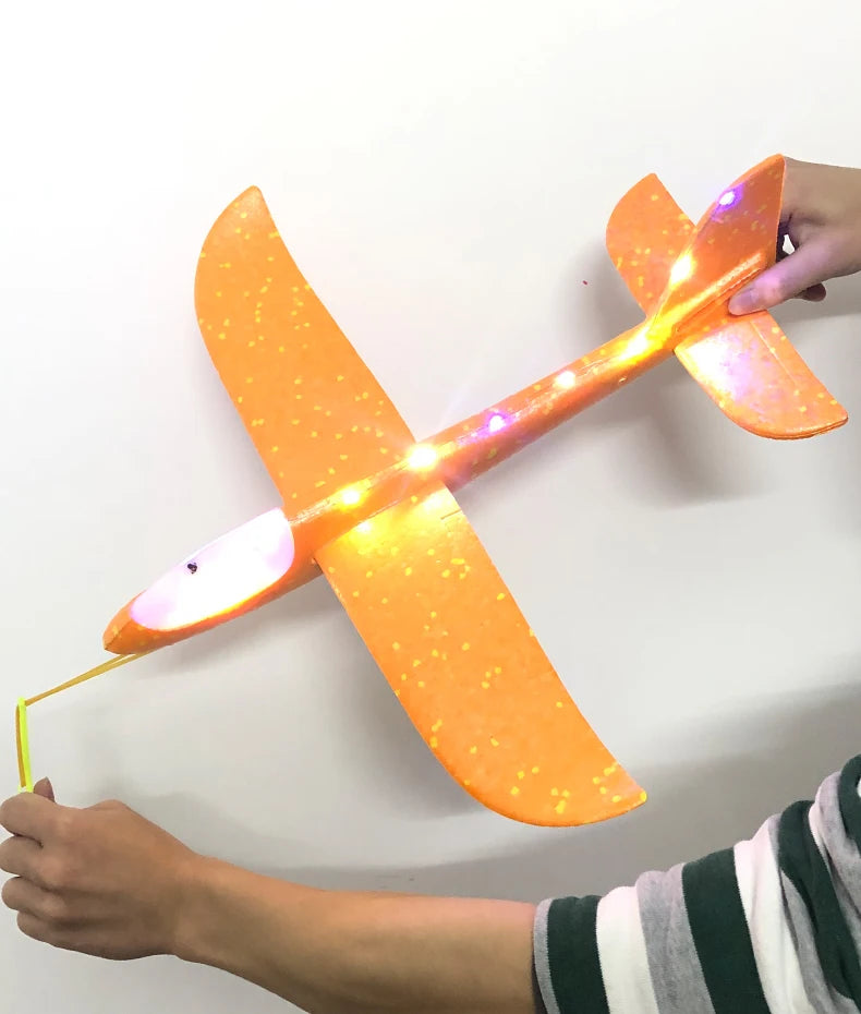 33/50CM Big Flash Glider Foam Plane Hand Throw Light Inertial AirPlane Outdoor Launch Fun of Kids Toys for Children Boys Gift