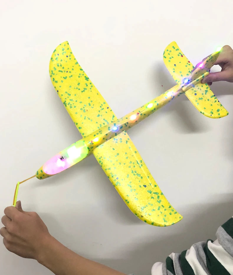 33/50CM Big Flash Glider Foam Plane Hand Throw Light Inertial AirPlane Outdoor Launch Fun of Kids Toys for Children Boys Gift