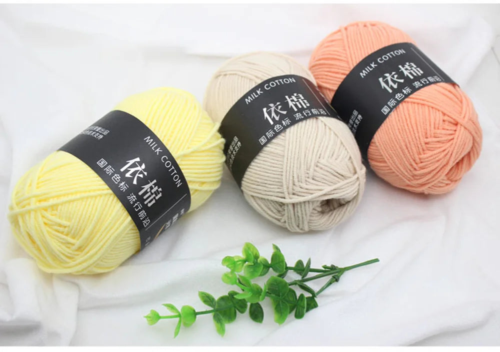 50g Soft Wool Milk Cotton Yarn Crochet Anti-Pilling Hand Knitting Thread For Cardigan Scarf Hat Baby Sweater Doll Supplies