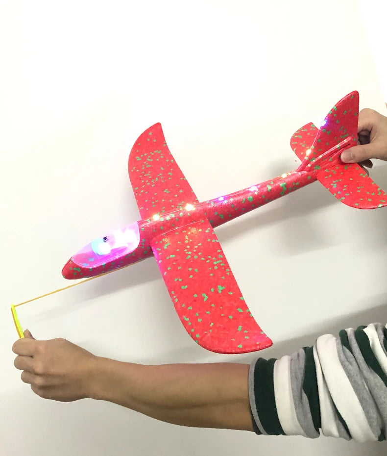 33/50CM Big Flash Glider Foam Plane Hand Throw Light Inertial AirPlane Outdoor Launch Fun of Kids Toys for Children Boys Gift
