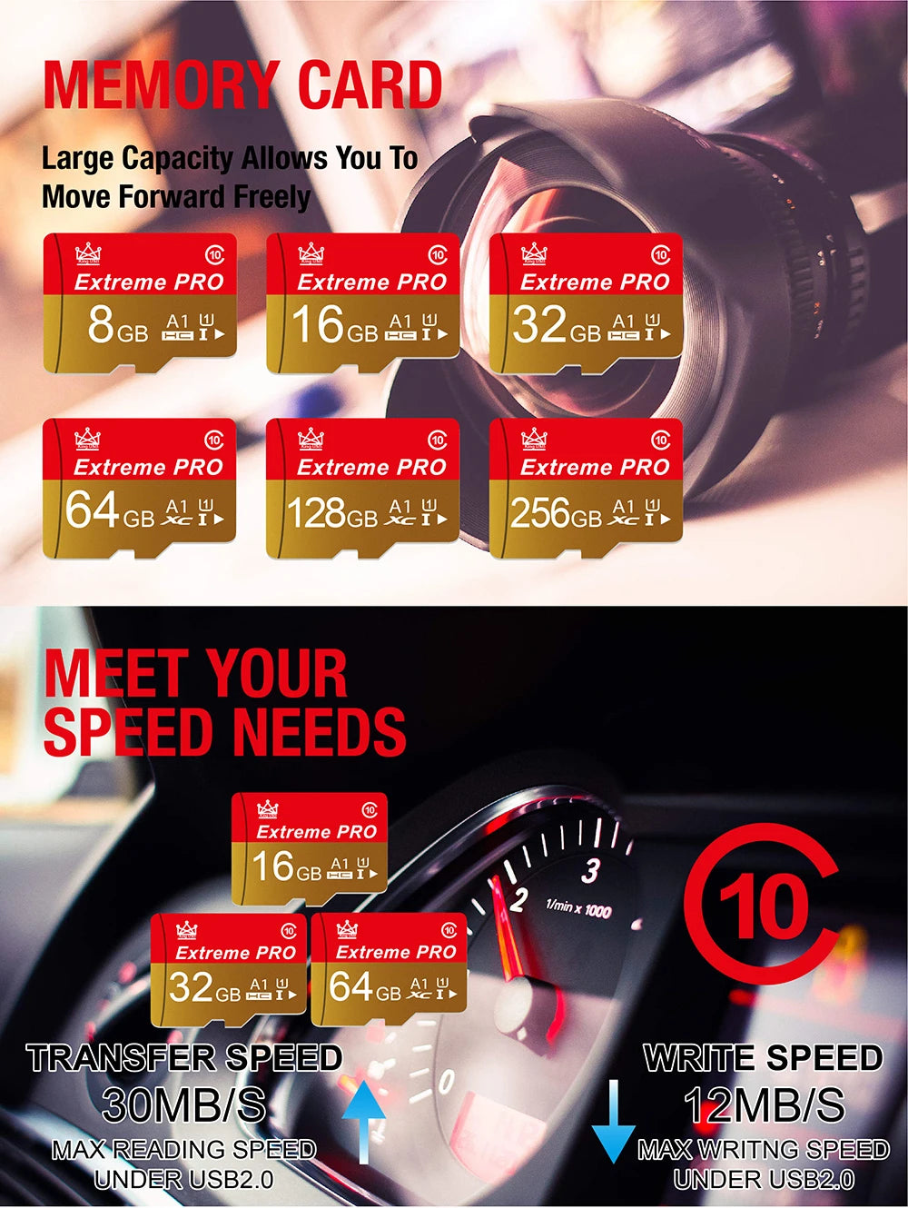 High Speed Memory Cards 4GB 8GB 16 GB 32 GB 64GB Cartao De Memoria 128 GB Class 10 Mini SD Card TF Card for Mobile Phone Camera