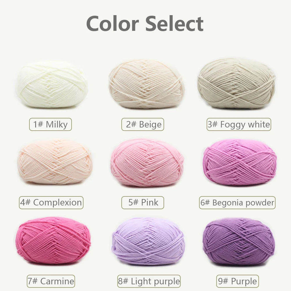 50g Soft Wool Milk Cotton Yarn Crochet Anti-Pilling Hand Knitting Thread For Cardigan Scarf Hat Baby Sweater Doll Supplies