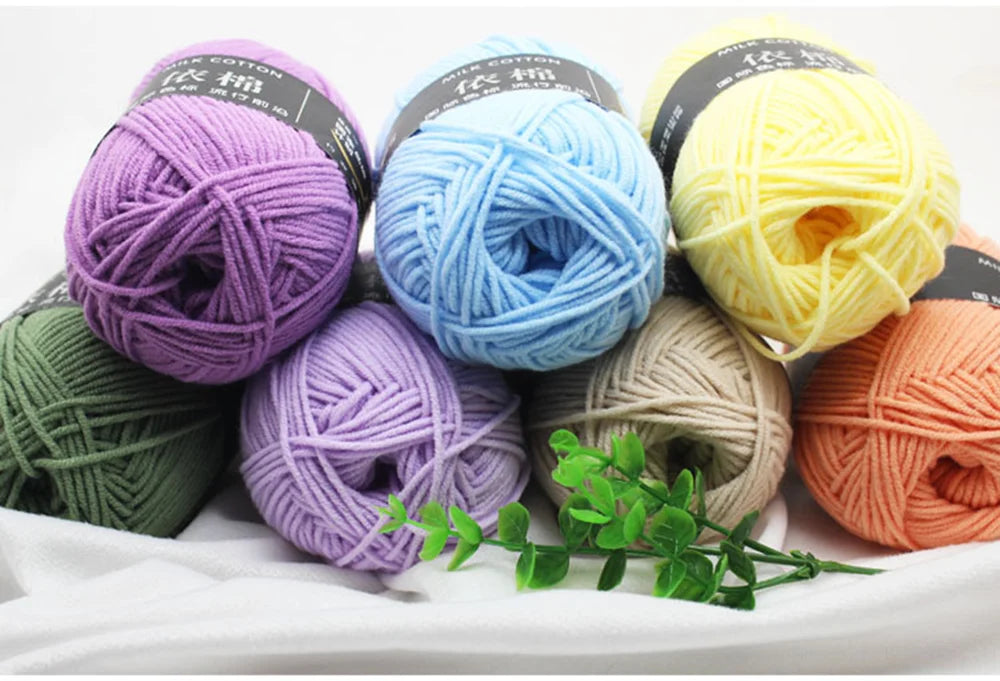 50g Soft Wool Milk Cotton Yarn Crochet Anti-Pilling Hand Knitting Thread For Cardigan Scarf Hat Baby Sweater Doll Supplies