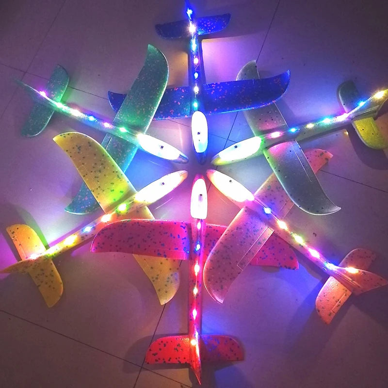 33/50CM Big Flash Glider Foam Plane Hand Throw Light Inertial AirPlane Outdoor Launch Fun of Kids Toys for Children Boys Gift