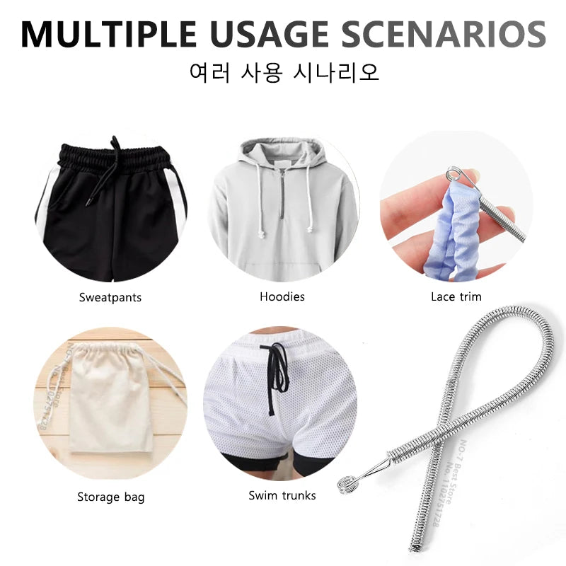 Bendable Spring Drawstring Threader, Flexible Metal Elastic Band Rope Threading Tool, for Sweatpants Hoodies, Sewing Accessories
