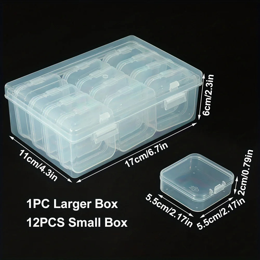 Transparent Plastic Compartment Storage Box Multifunctional Jewelry Beads Small‑Parts Organizer Case Crafts Hardware Pill Seed