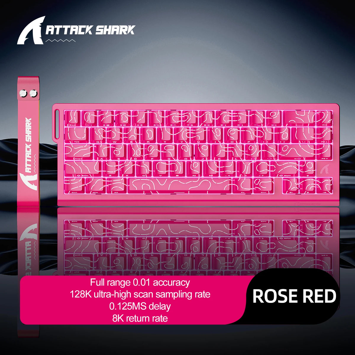ATTACK SHARK X68HE Keyboard, PBT Double-Shot, RGB, 0.01mm, Baiyu Magnetic Switches,