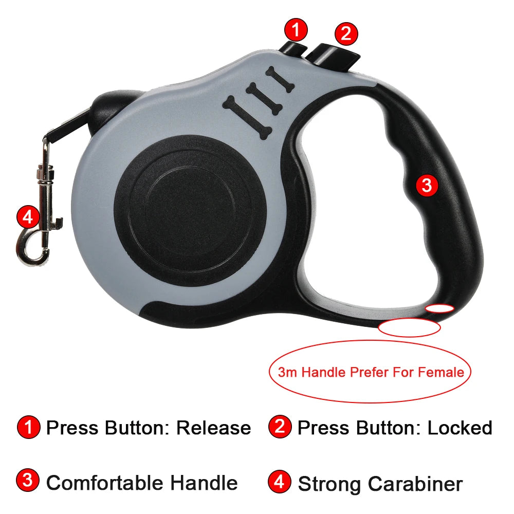 Automatic Retractable Pet Leash, Durable Anti‑Tangle Walking Strap, Portable Outdoor Dog Cat Walking Rope
