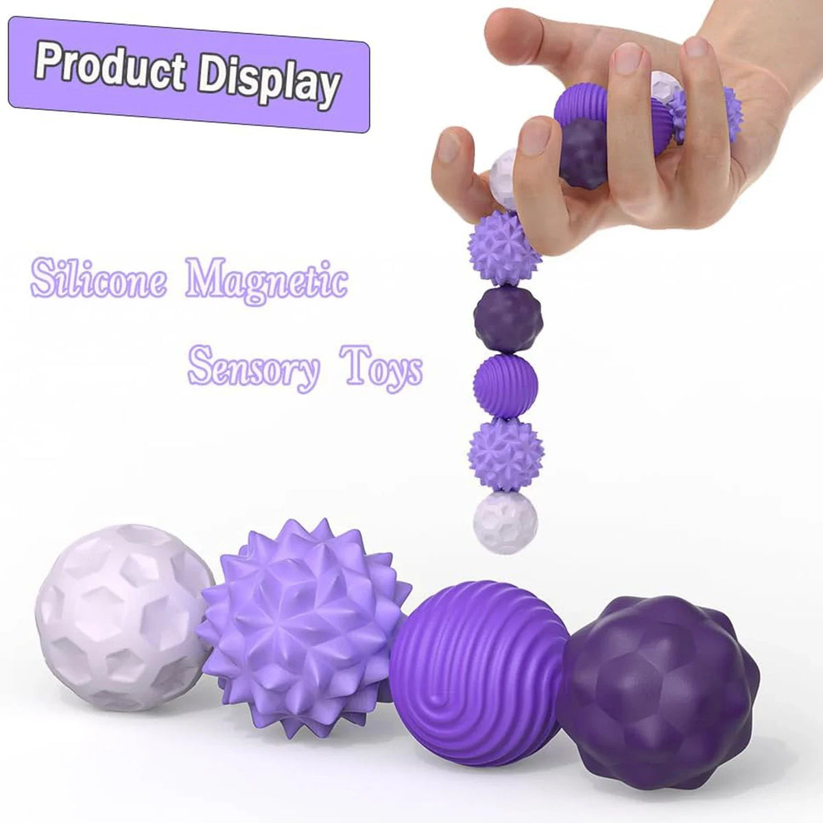 Silicone Magnetic Sensory Balls Fidget Toy Worry Balls Autism Calming Fidgeting Toy Anxiety Relief Stress Sensory Toy