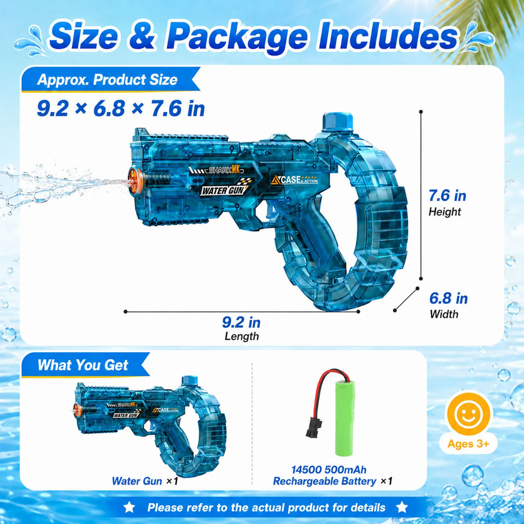 Electric Water Guns For Adults Powerful Squirt Automatic Water Suction Water Blasters Summer Outdoor Beach Toy For Boys Kid Gift