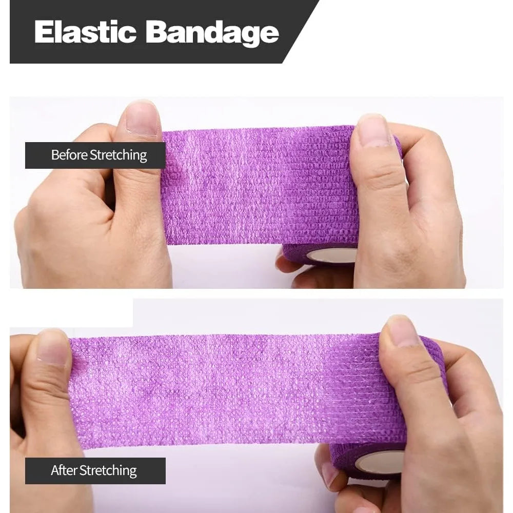 12/10pcs Colorful Sport Self Adhesive Elastic Bandage Wrap Tape Elastoplast For Knee Pad Finger Ankle Palm Aid Kit Pet Tool Warm