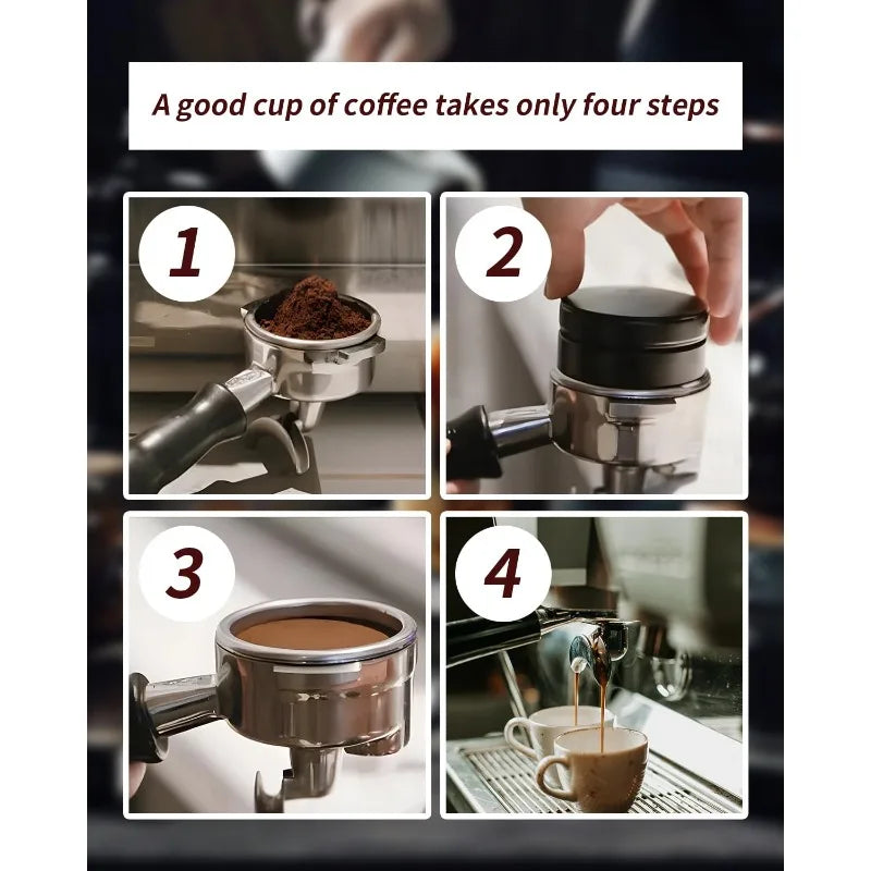 Hot Selling 51/53/58mm ABS Coffee Distributor, Coffee Machine Handle, Aluminum Alloy Base,Distributor Hammer,  Adjustable Height