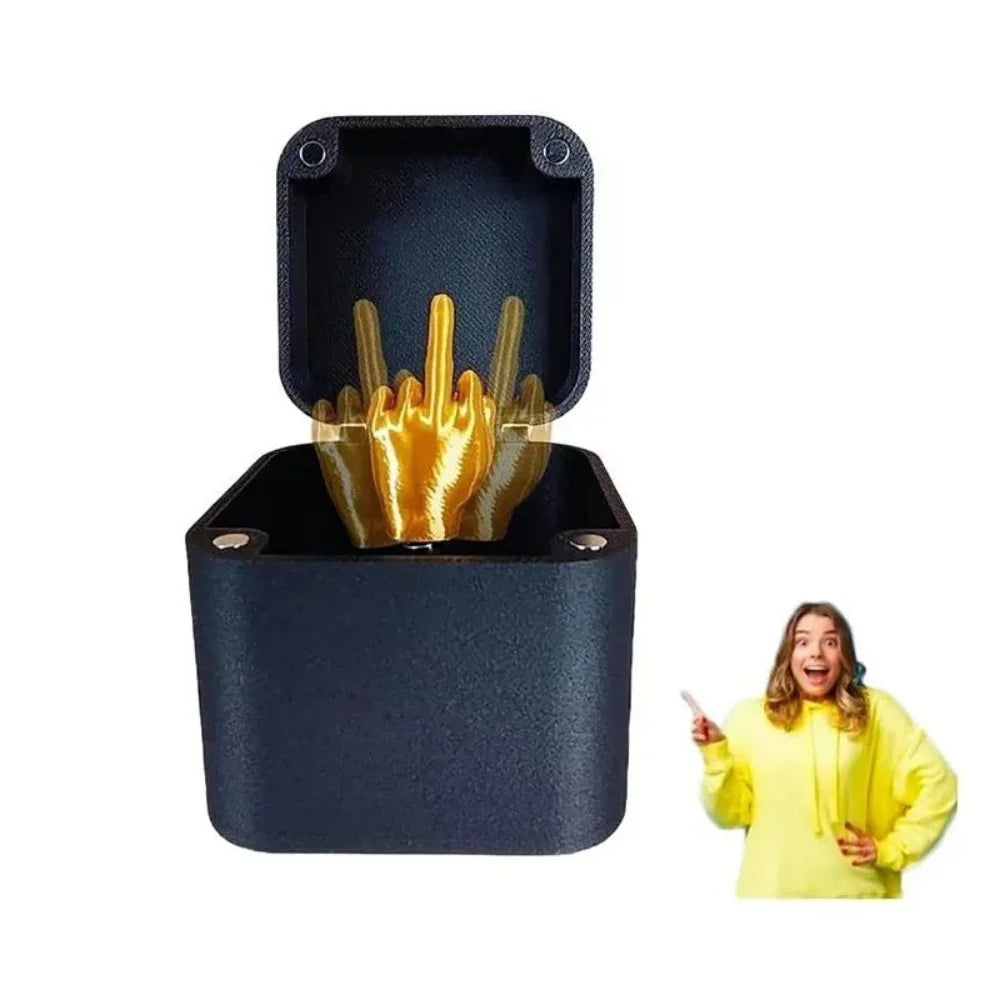 Funny Surprise Gift Middle Finger InBox Creative 3d Printing Middle Finger Gift Boxs Family Game Gift Funny Toy Party Gifts Box