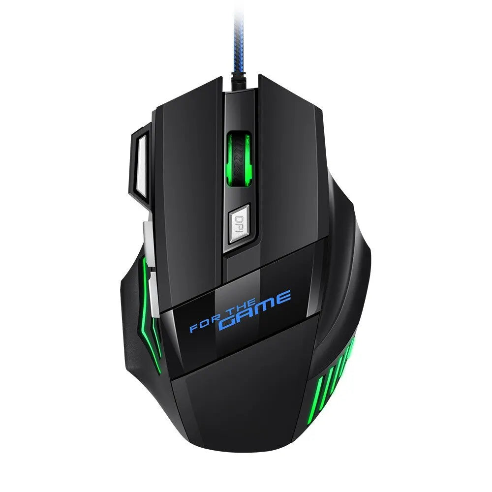 1 PC New Hyperspeed USB Gaming Mouse RGB Backlit Ergonomic Game Mice 7D Esports Wired Mouse for Laptop PC Gamer
