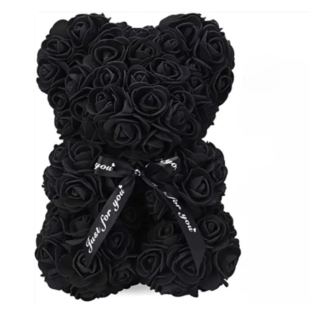Artificial Flower Eternal Rose Teddy Bear for 520 Mom Mother's Day Birthday Valentine's Day Anniversary Gifts & Decorations