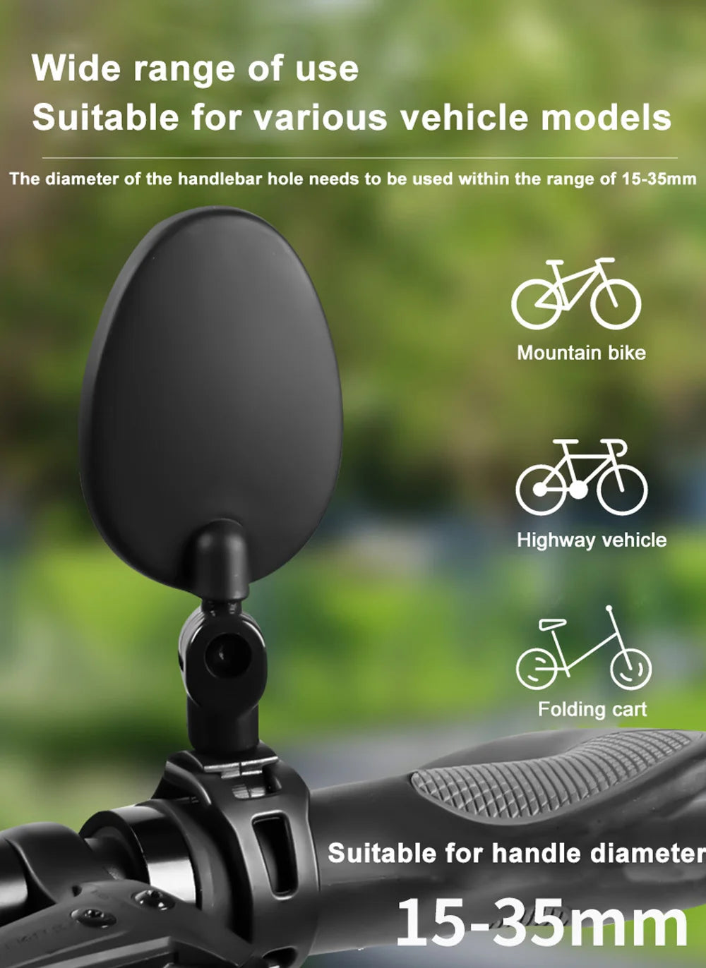 1/2pcs Bike Rearview Mirror 360° Adjustable Rotatable Handlebar Convex Mirror Safe Wide Angle For Bicycle Cycling Outdoor Sports