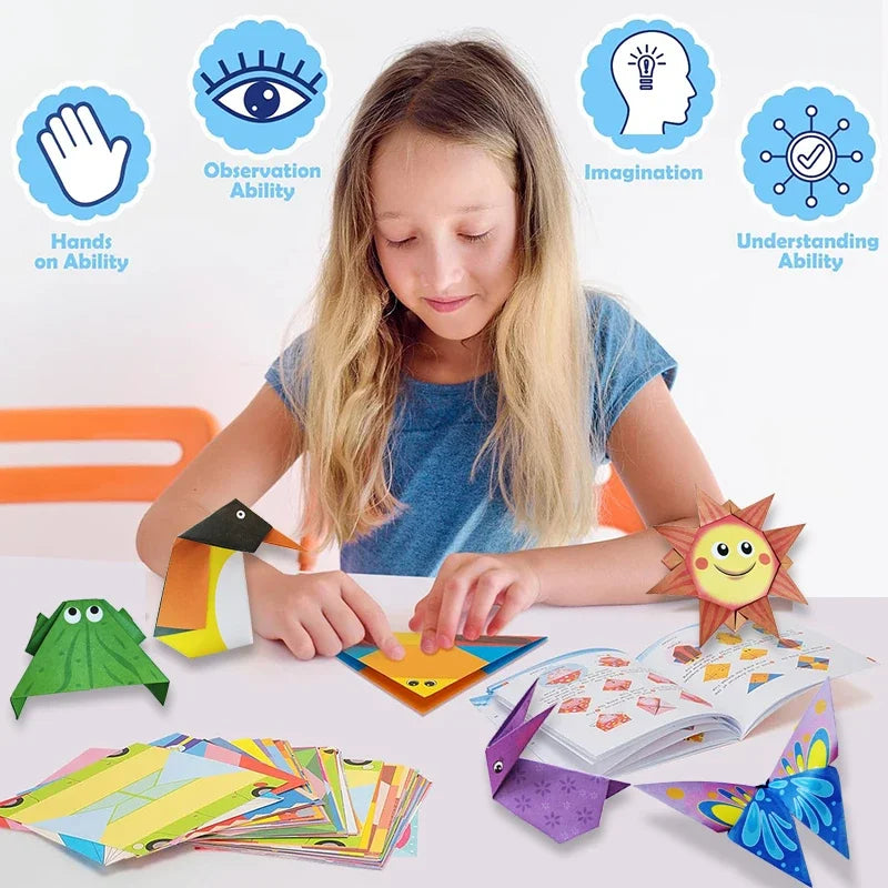 Origami Kit with 30/96 Sheets Paper & Guide Book, DIY Craft Art for Beginners Kids, Multiple Difficulty Level Challenges