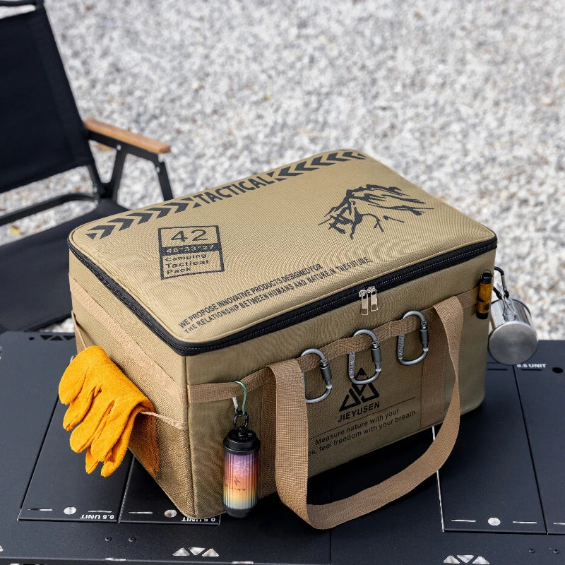 Backpack 30-42L Tactical Camping Storage Bag - Insulated Folding Box for Picnic, Tableware & Field Equipment Waterproof