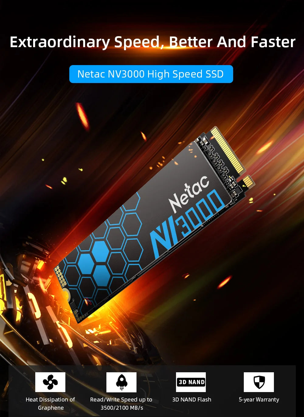 Netac SSD NVMe M2 250GB 500GB NVMe SSD 1TB 2TB M.2 2280 PCIe Internal Solid State Hard Drive Disk for Laptop Desktop