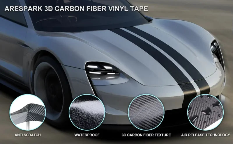 1-5m Nano Carbon Fiber Car Tape Sticker Door Mirror Paste Protector Strip DIY Protection Protective Film Waterproof Adhesive