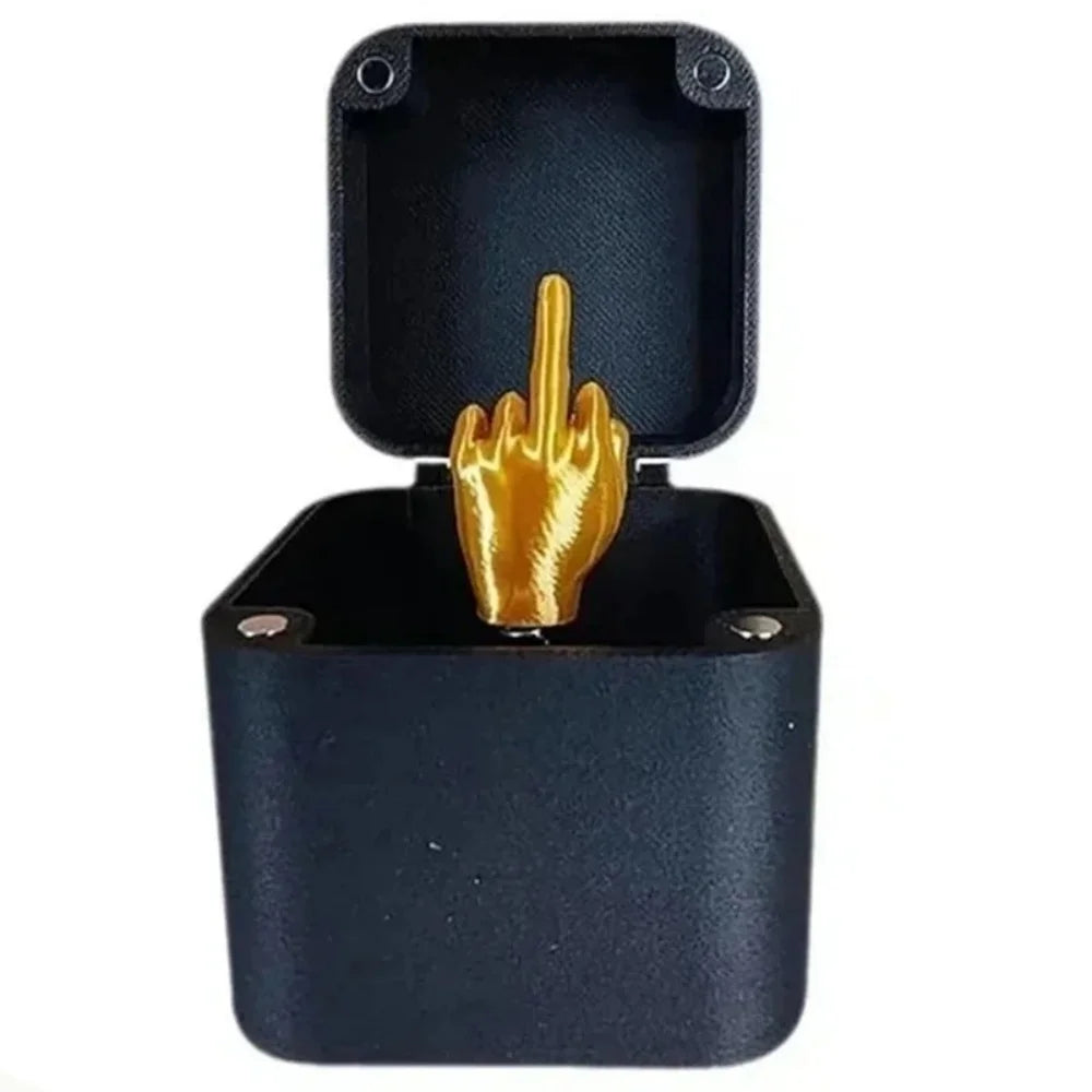 Funny Surprise Gift Middle Finger InBox Creative 3d Printing Middle Finger Gift Boxs Family Game Gift Funny Toy Party Gifts Box