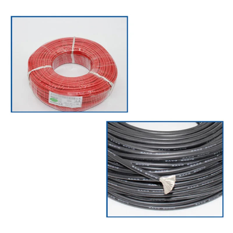 Silicon Wire 8 10 12 14 16 18 20 22AWG Heatproof Soft Silicone Silica Gel Wire Cable (1meter Red+1meter Black) )
