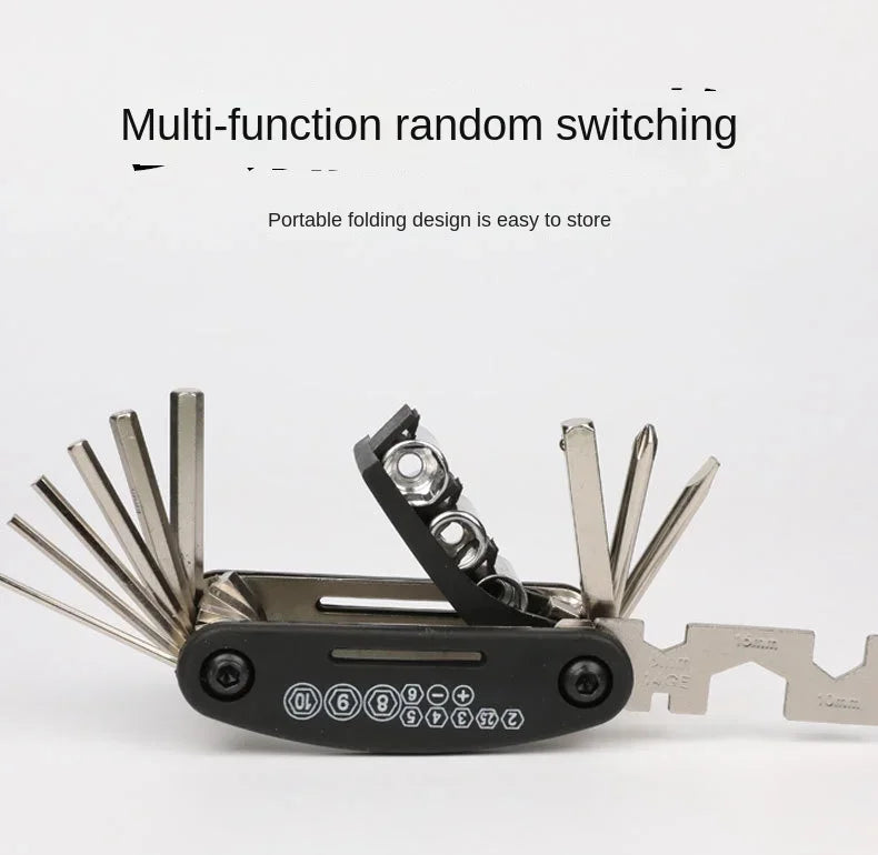 Bicycle Multi-functional Repair Tool 16 in 1 Bike Multi Repair Tools Kit Hex Spoke Wrench Screwdriver for Road Bike Accessories