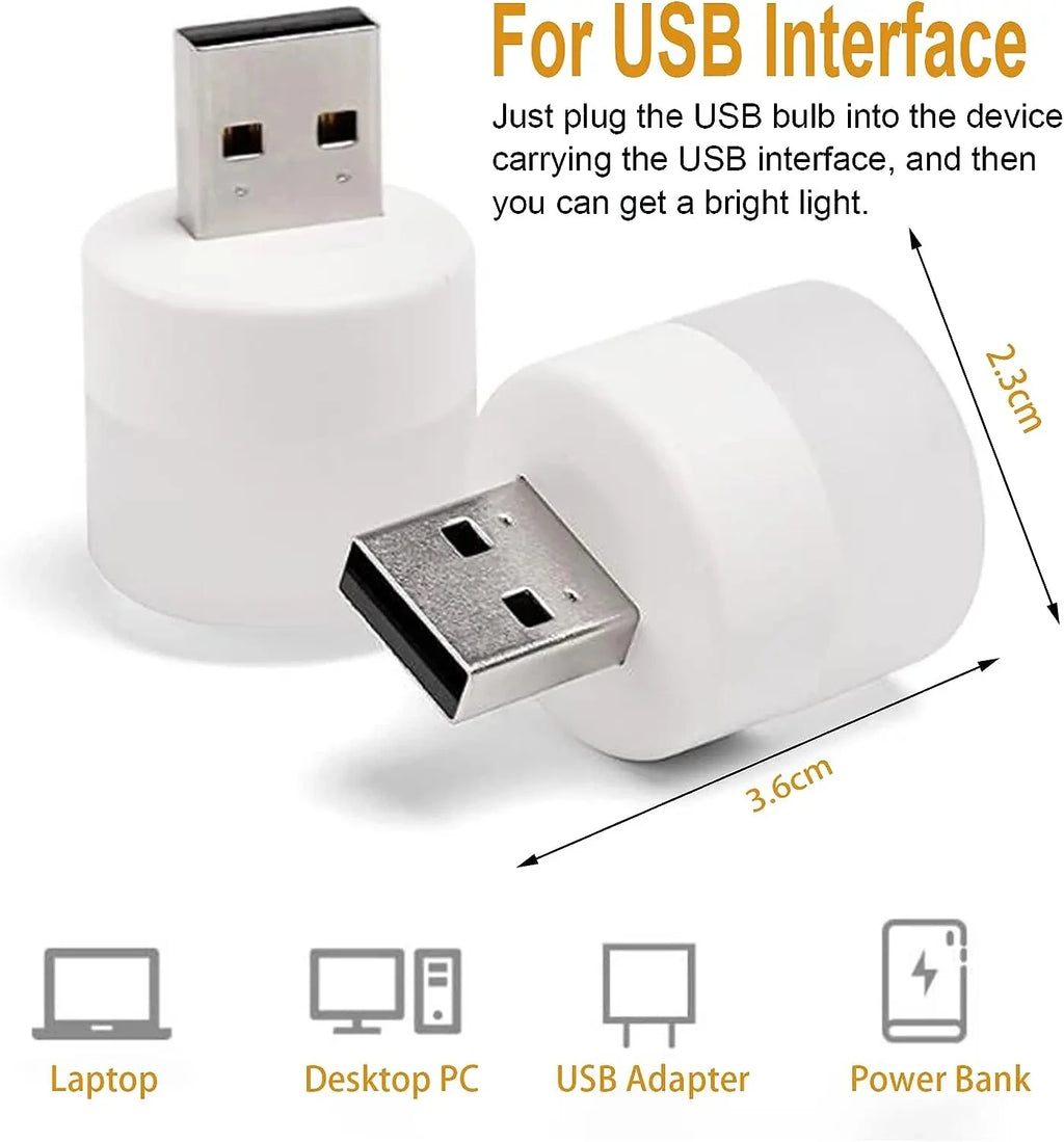 10/1PCS USB Night Light Mini LED Night Light USB Plug Lamp Power Bank Charging USB Book Lights Round Reading Eye Protection Lamp