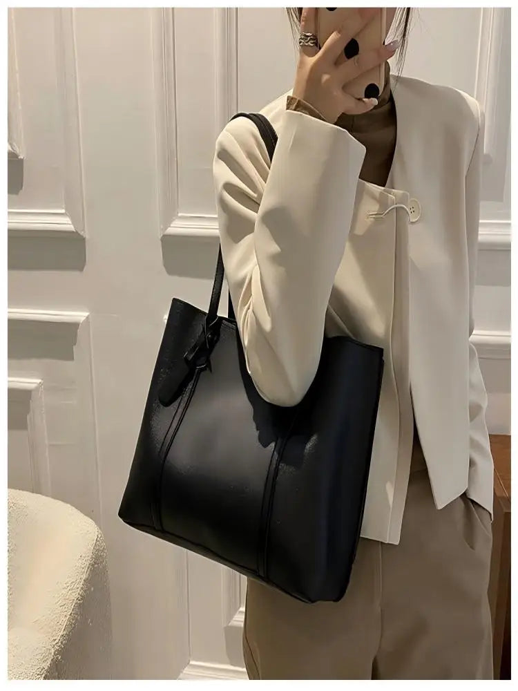 👜✨ Bolso Tote de Mujer Estilo Coreano – Elegante, Suave y de Gran Capacidad 🖤🌸