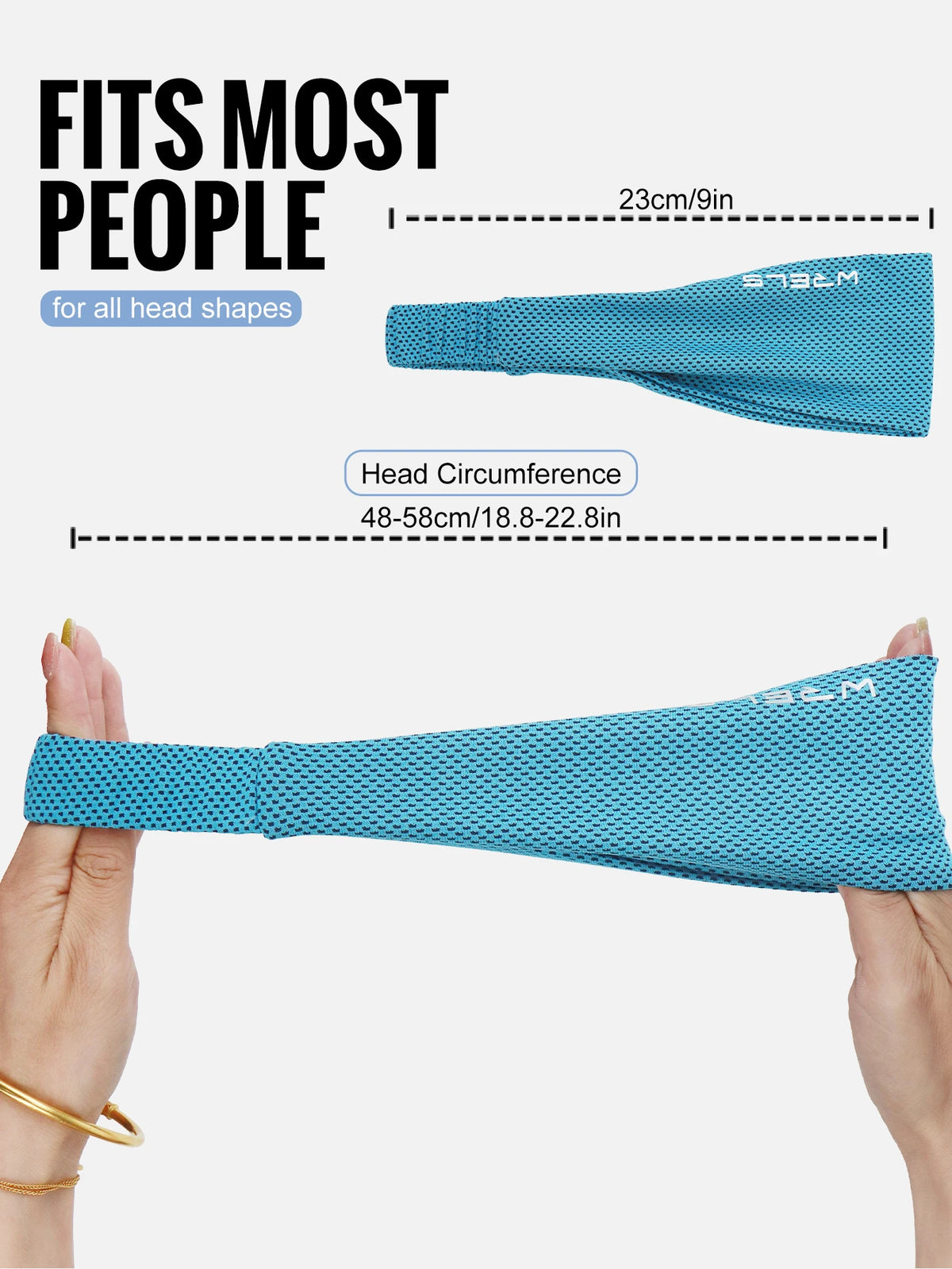 WRELS Sport Headband Sweatband Running Hair Band Yoga Fitness Gym Workout Mesh Breathable Moisture Wicking Anti Slip Hairband