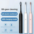 Electric Toothbrush Soft Bristles 6 Speed Automatic for Adults & Kids  Universal Smart Charging  All Ages Compatible
