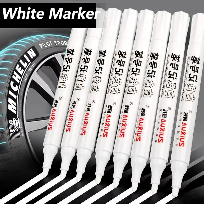 1Pc White Marker Pens 2.0mm Oily Waterproof White Gel Pen DIY Graffiti Sketching Markers Stationery Wrting School Supplies
