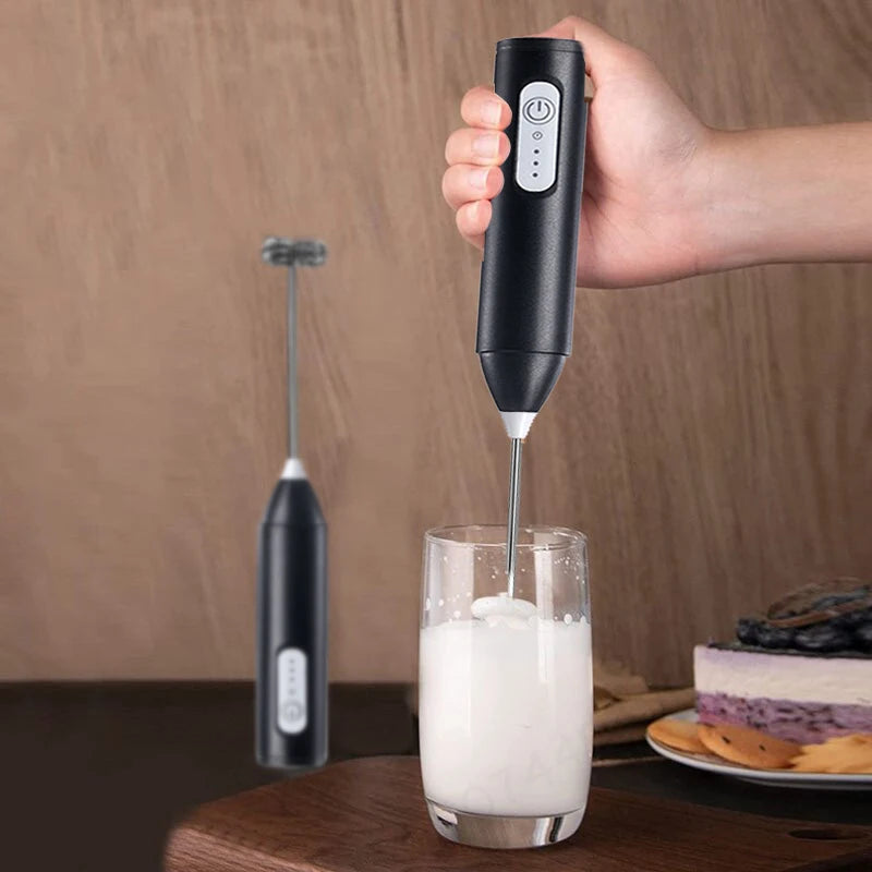 Espumador de Leche Eléctrico Inalámbrico con Carga USB Tipo C – Batidor de Mano de Acero Inoxidable ☕️🥛