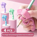 4 Pack Ergonomic Pen Grip Corrector Soft Rubber Hand Writing Posture Trainer Kids Handwriting Aid Correction Stationery Tool