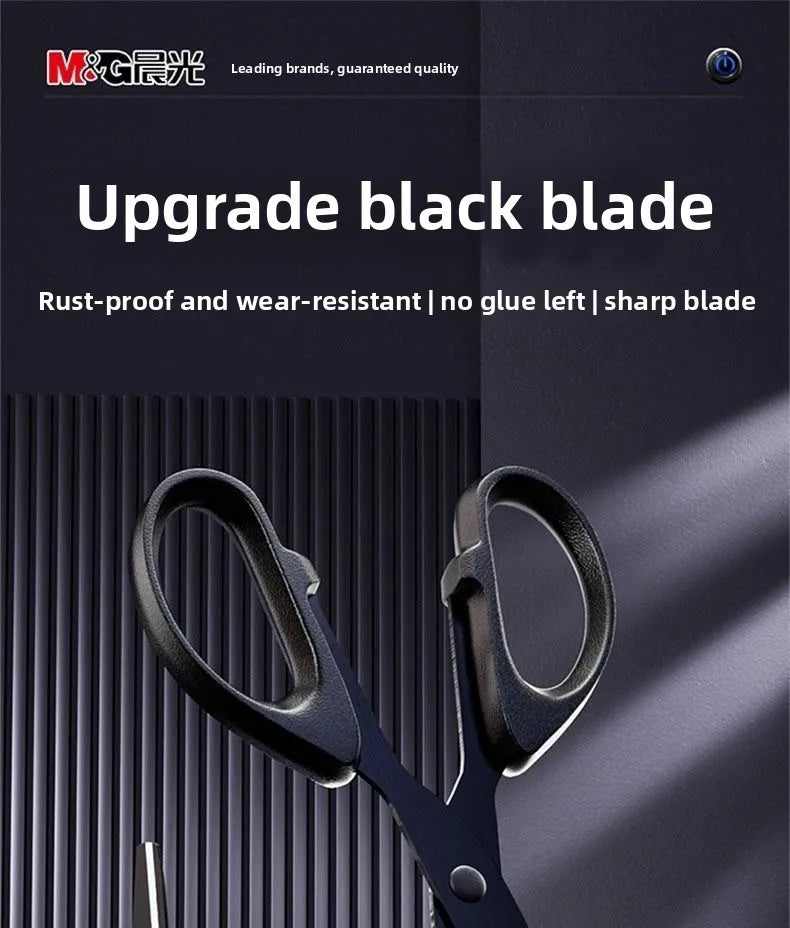 High Hardness Black Blade Scissors Anti-rust Anti-stick Sharp Durable Multipurpose Home Office Craft Sewing Paper Fabric Shears
