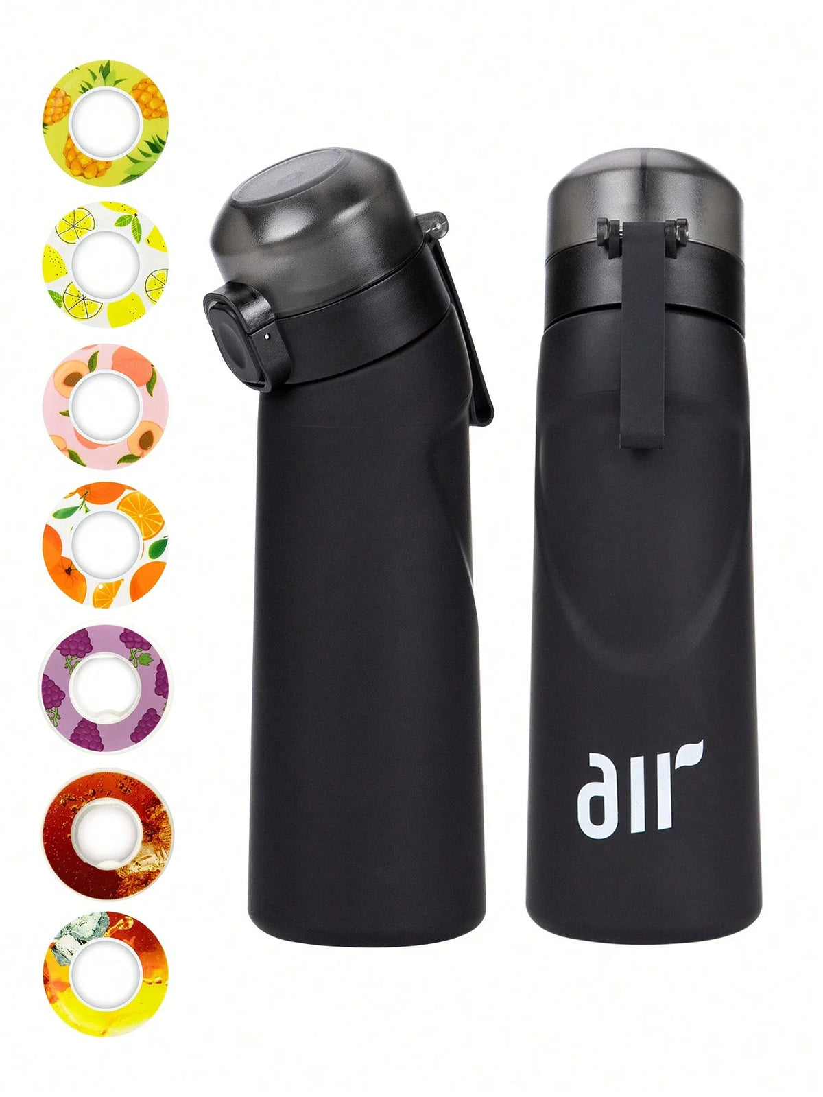 1pc Air Water Bottle With 1pc Random Round Shape Flavor Pod Sports Straw Plastic Cup Leak Proof Outdoor Travel Sports Bottles