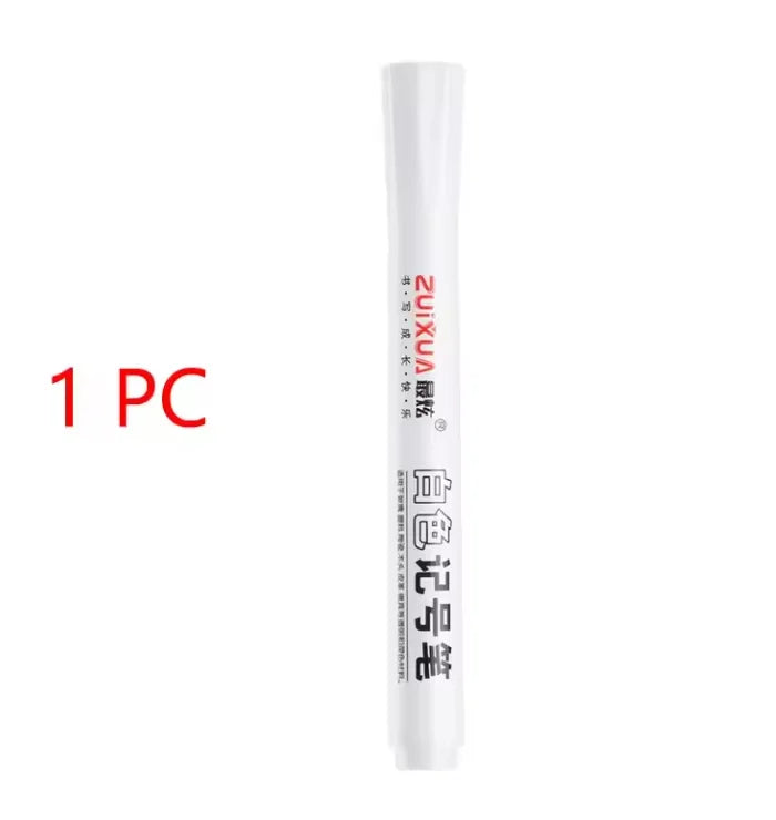 1Pc White Marker Pens 2.0mm Oily Waterproof White Gel Pen DIY Graffiti Sketching Markers Stationery Wrting School Supplies